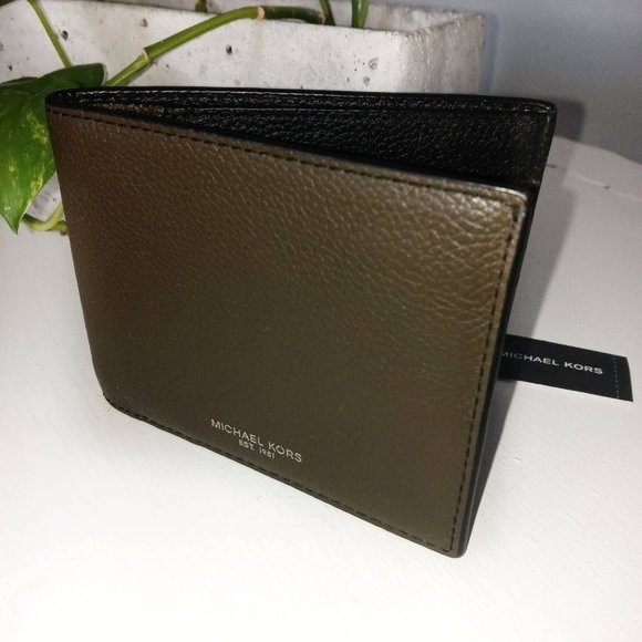 MICHAEL KORS MEN'S Cooper Pebbled Leather Billfold Wallet New - Picture 3 of 12